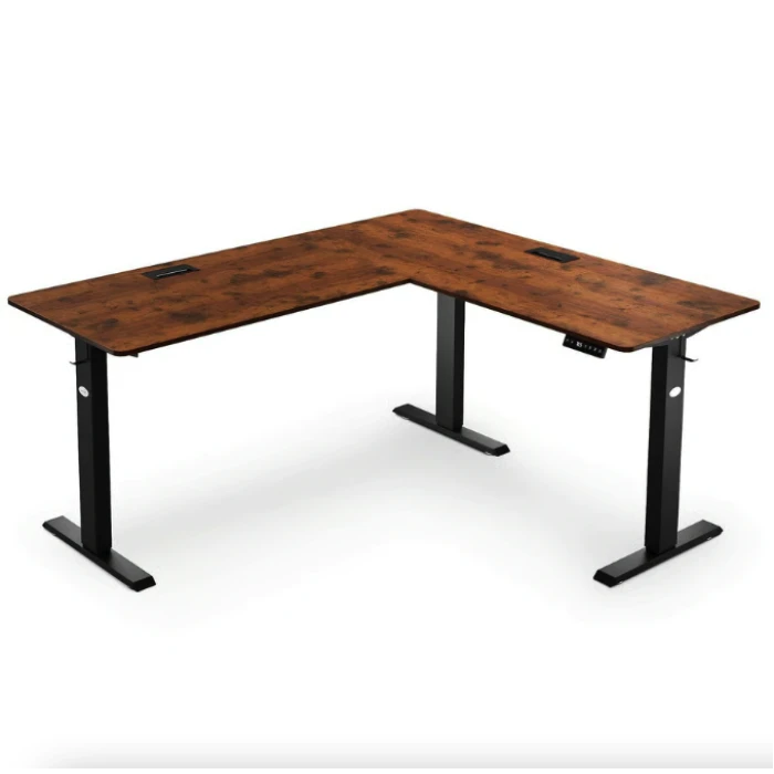 Комп'ютерний кутовий стіл Di Volio Montaro з регульованою висотою коричневий