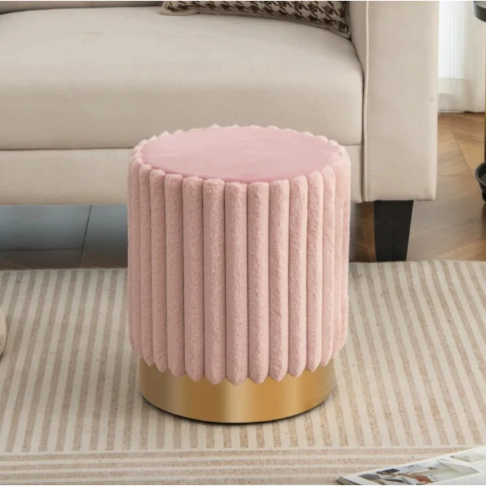 Пуф Costway Rosa велюровый на металлической основе