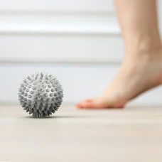 Набір масажних м'ячів Gymtek 70 мм 2 шт твердий/м'який сіро-блакитний