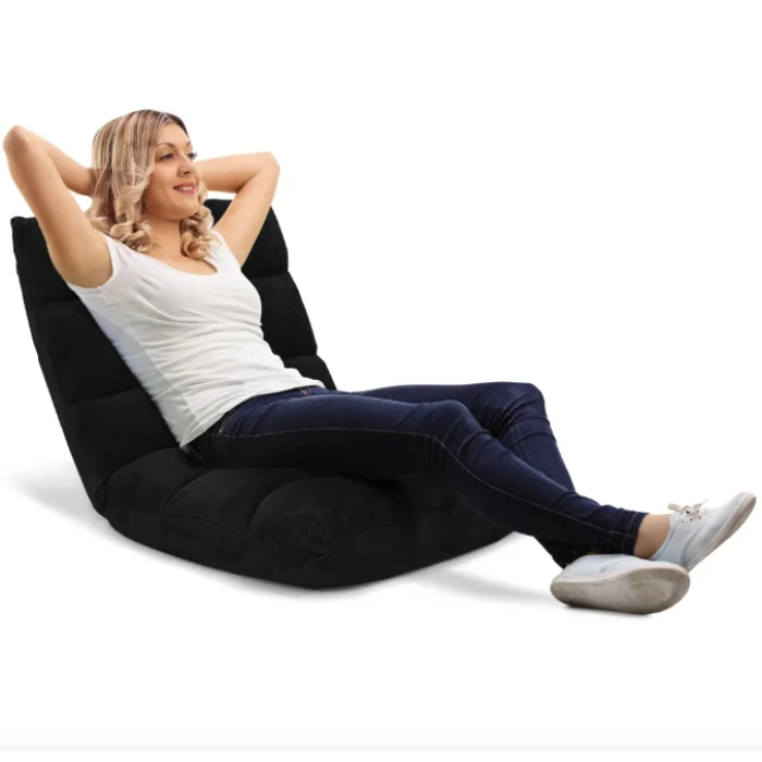 Крісло Costway Tiktok підлогове з регульованою спинкою чорний