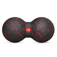 Масажний м'яч подвійний EPP 80 мм Hop-Sport HS-D008MB чорно-червоний