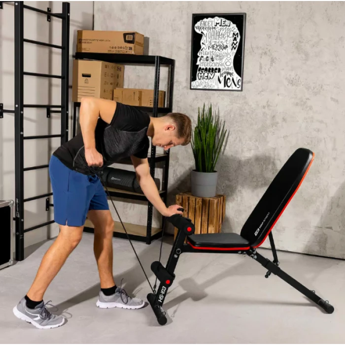 Скамейка тренировочная Hop-Sport HS-1030 с фиксатором для ног