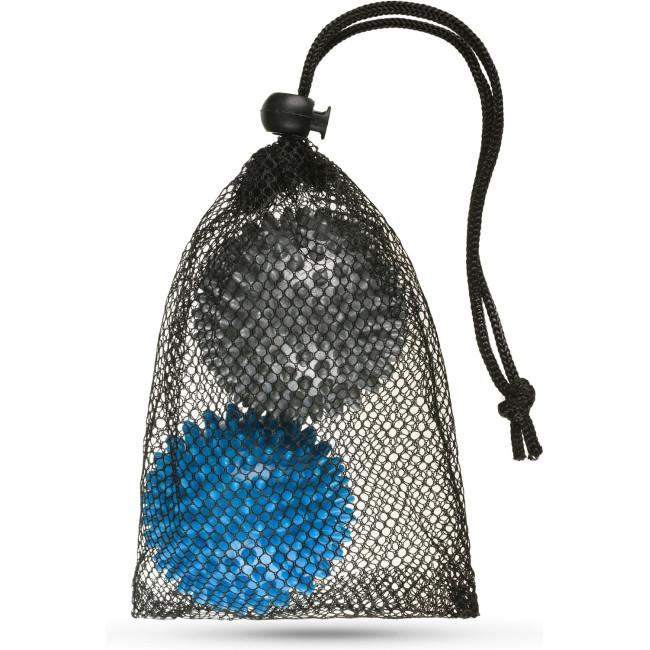 Набор массажных мячей Gymtek 70 мм 2 шт твердый/мягкий серо-голубой