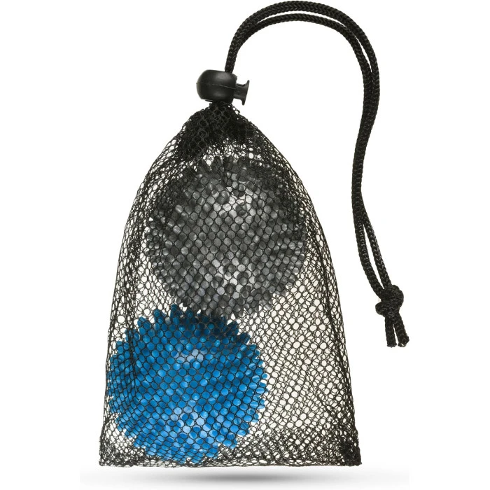 Набір масажних м'ячів Gymtek 70 мм 2 шт твердий/м'який сіро-блакитний