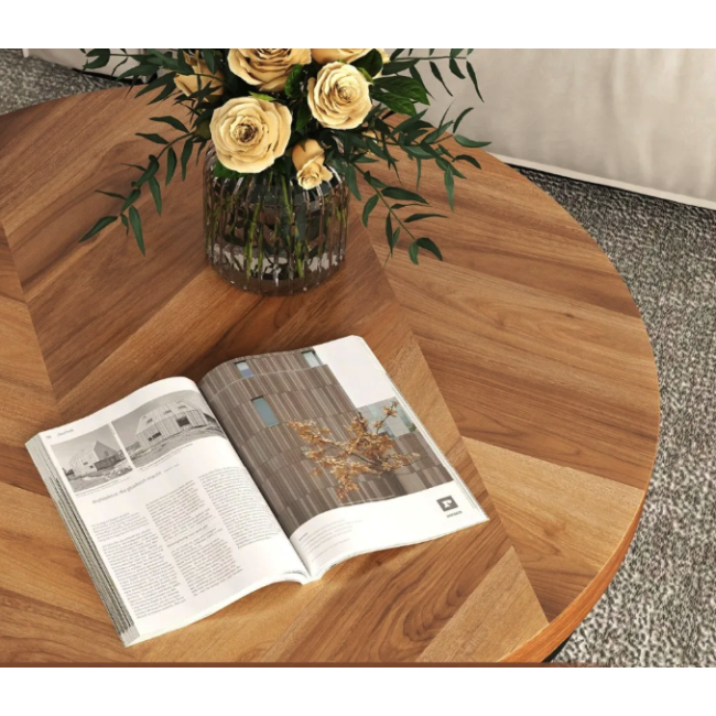 Журнальный столик Costway Leo с металлическим основанием в стиле Loft