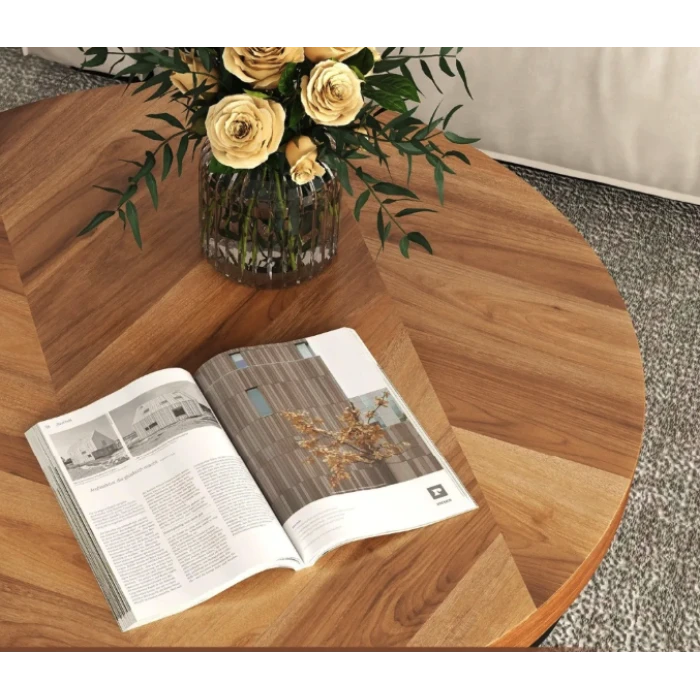 Журнальный столик Costway Leo с металлическим основанием в стиле Loft