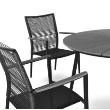 Комплект садовой мебели Di Volio Arona 6+1 черный/серый