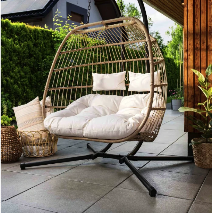 Підвісне крісло-кокон Di Volio Rona двомісне бежевий