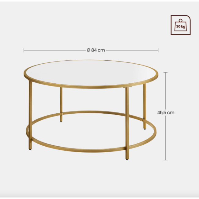 Журнальний столик Leobert Oskar круглий золото