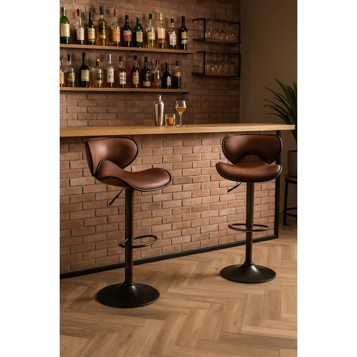 Комплект барних стільців Costway Dan зі спинкою в стилі Loft