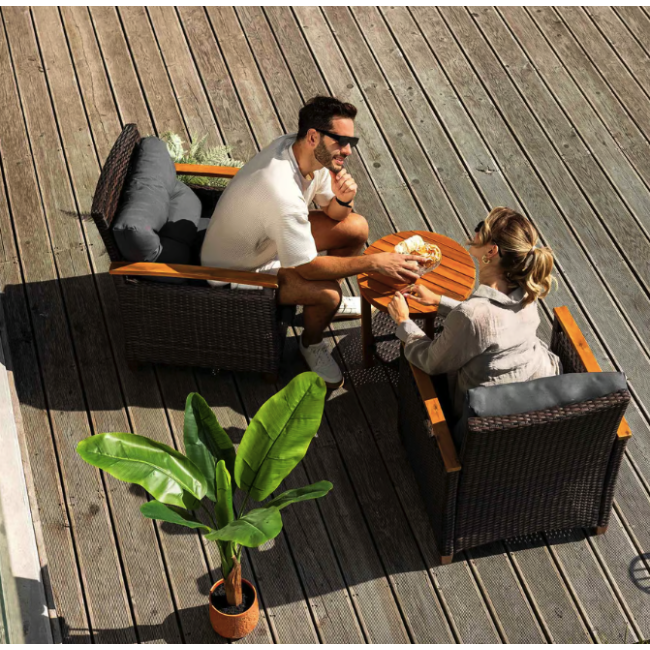 Комплект садових меблів Di Volio Arde коричневий/графітовий