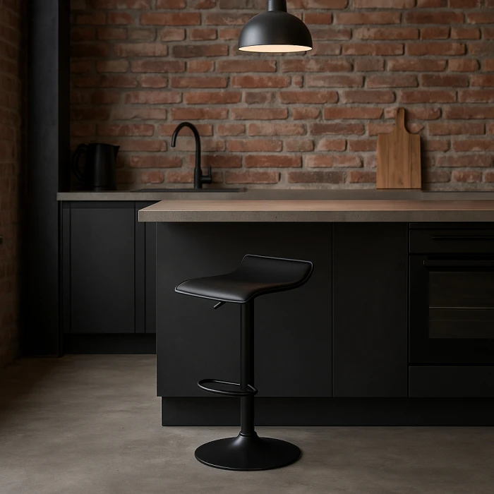 Барний стілець Leobert Fort екошкіра чорна основа