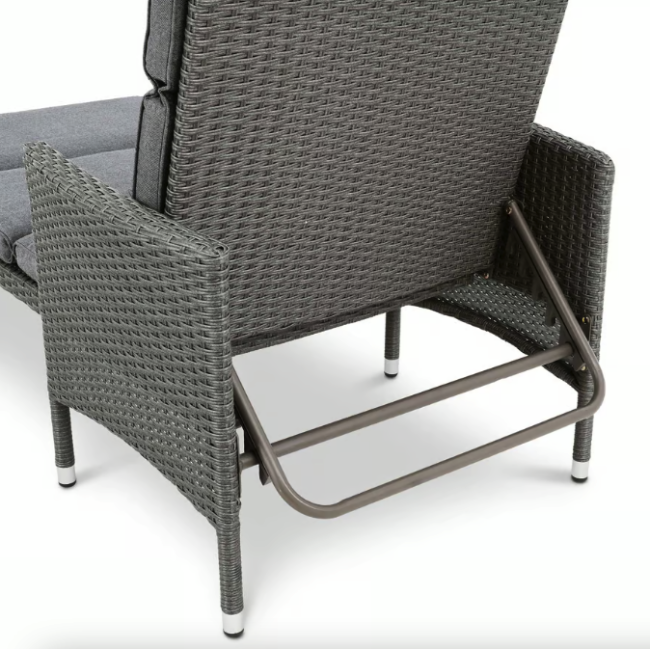 Садовый шезлонг Di Volio Breso из серого ротанга