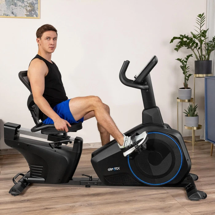 Горизонтальний велотренажер Gymtek XBR6000 електромагнітний синій