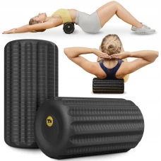 Роллер масажер ребристий Trex Sport TX-030EPR EPP 30см чорний