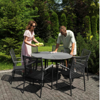 Комплект садовой мебели Di Volio Arona 6+1 черный/серый