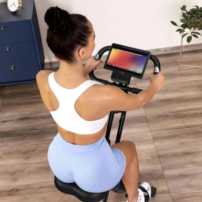 Велотренажер Gymtek FX800 магнитный складной с эспандерами серый