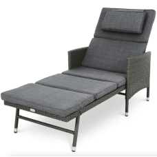 Садовый шезлонг Di Volio Breso из серого ротанга
