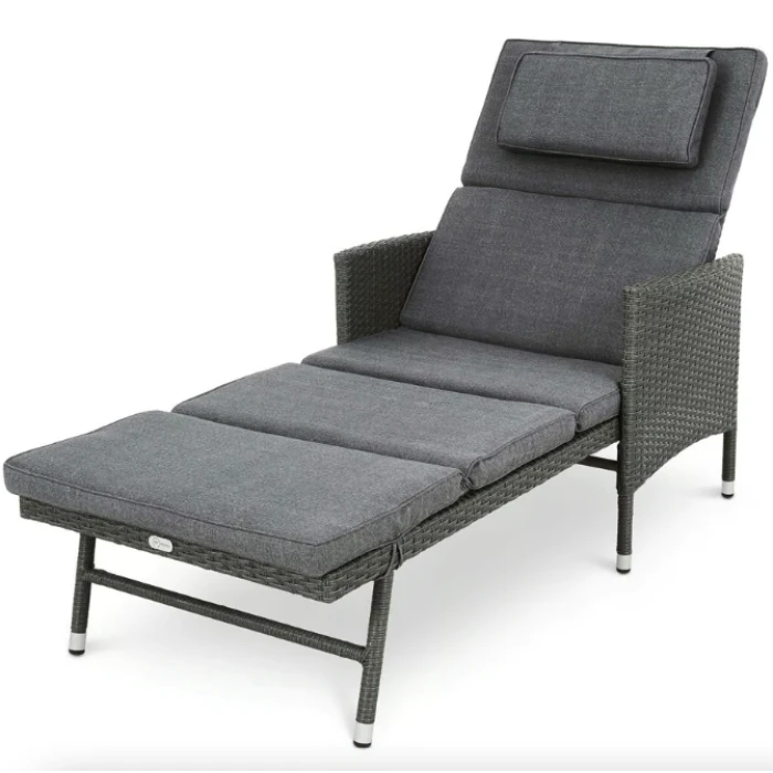Садовый шезлонг Di Volio Breso из серого ротанга