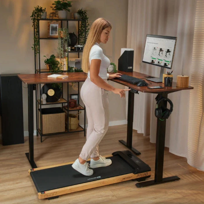 Комп'ютерний кутовий стіл Di Volio Montaro з регульованою висотою коричневий