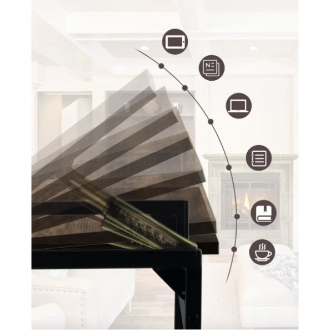 Журнальный столик Costway Allegro с регулируемой столешницей в стиле Loft