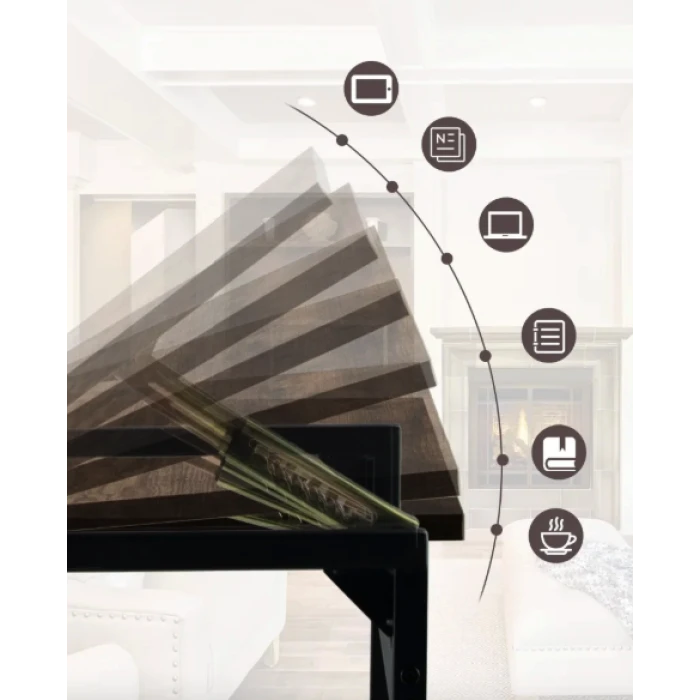 Журнальный столик Costway Allegro с регулируемой столешницей в стиле Loft