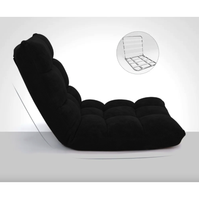 Кресло Costway Tiktok напольное с регулируемой спинкой черный