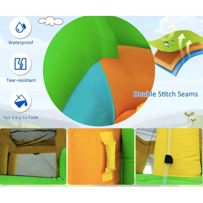 Надувной аквапарк Costway Merlin с двумя горками (без вентилятора)