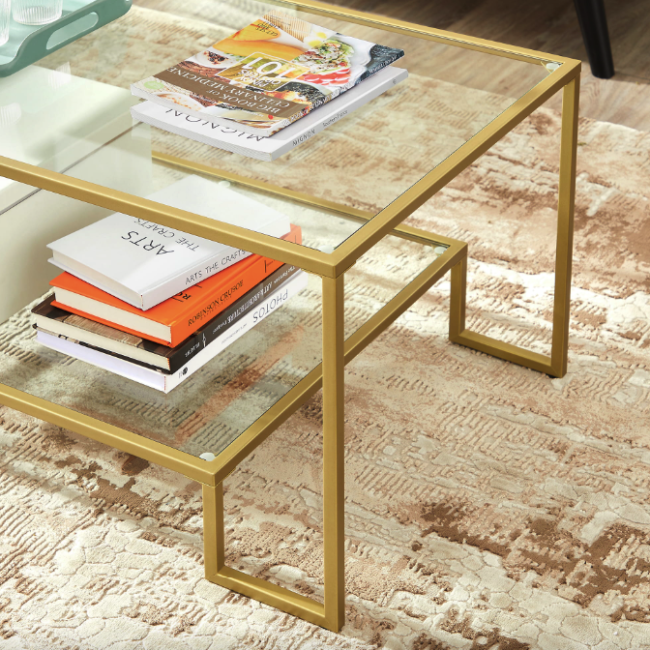 Журнальний столик Leobert Madison в стилі Loft золотистий