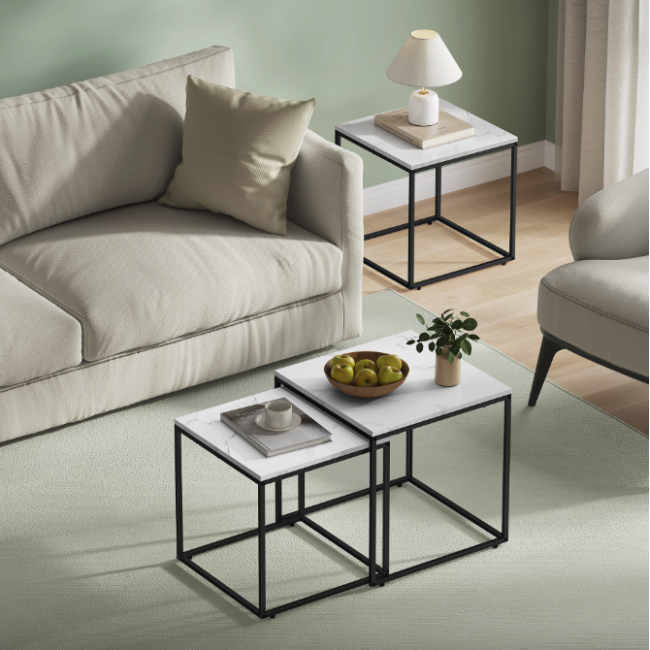 Комплект журнальных столиков Leobert Nika квадратный мрамор