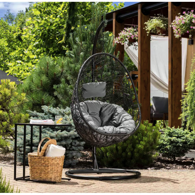 Підвісне крісло-кокон Di Volio Bacoli одномісне чорний