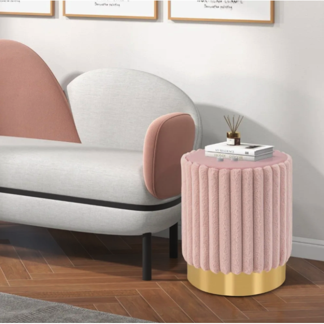 Пуф Costway Rosa велюровый на металлической основе