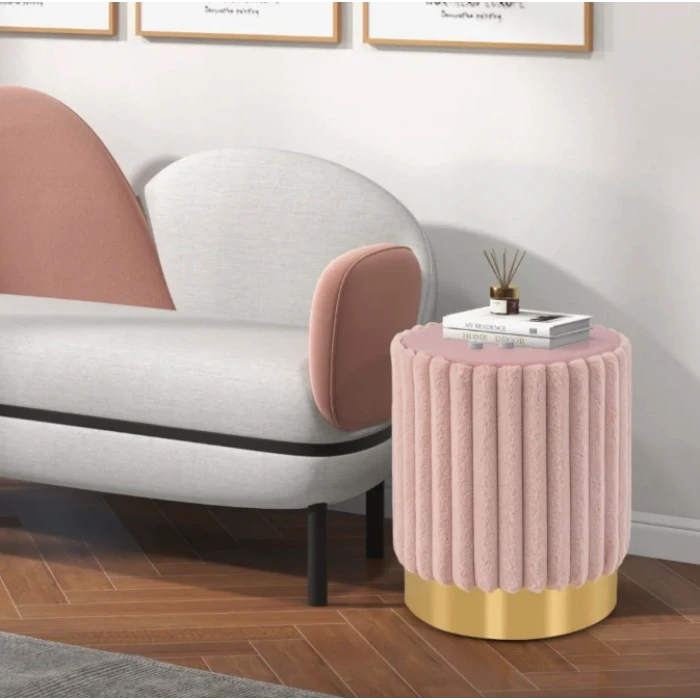 Пуф Costway Rosa велюровый на металлической основе