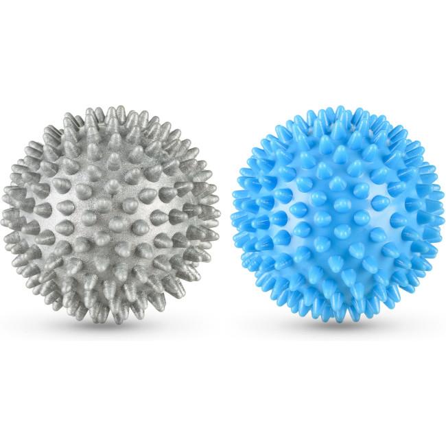 Набор массажных мячей Gymtek 70 мм 2 шт твердый/мягкий серо-голубой