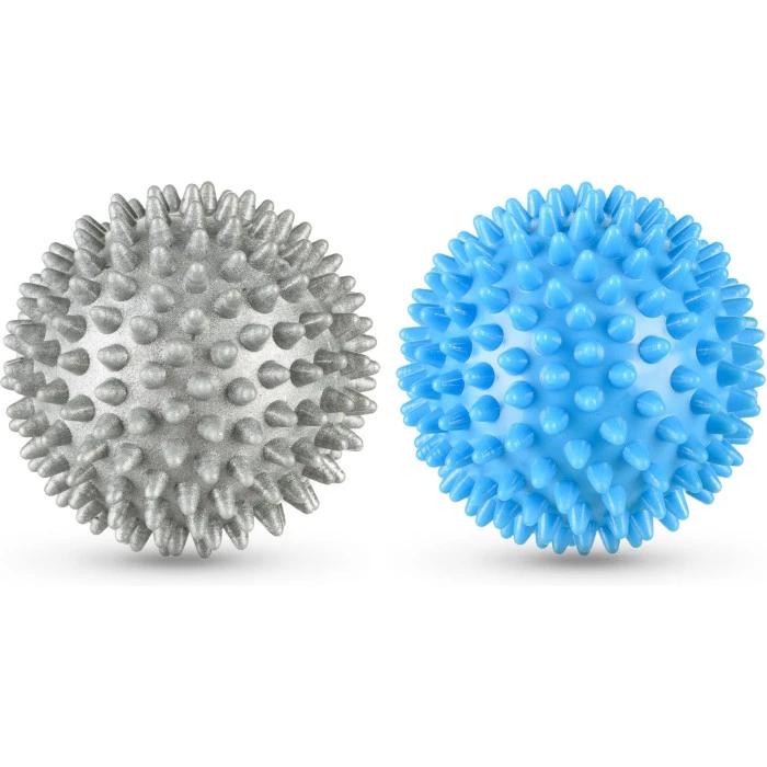 Набір масажних м'ячів Gymtek 70 мм 2 шт твердий/м'який сіро-блакитний
