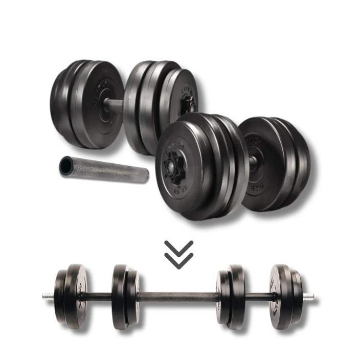 Гантелі Elitum 2х26кг + подовжувач грифа для штанги