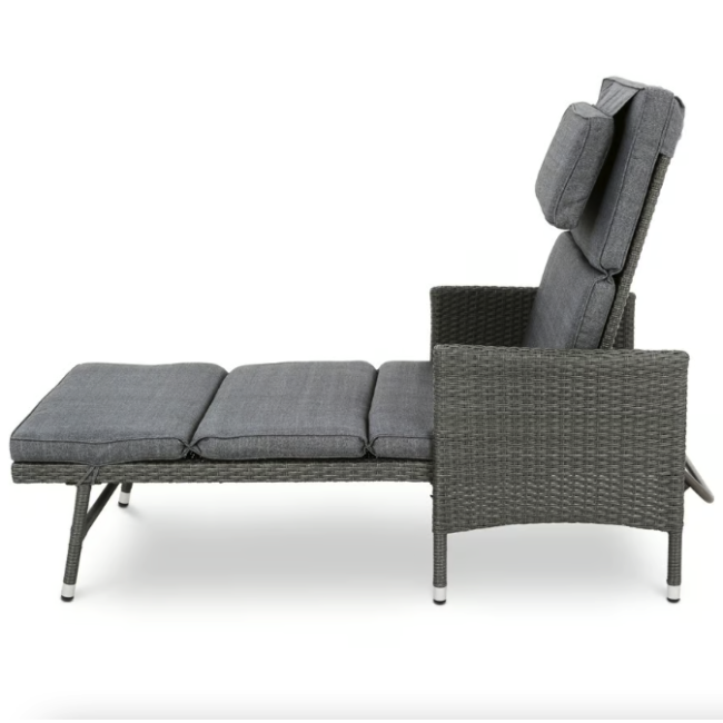 Садовый шезлонг Di Volio Breso из серого ротанга