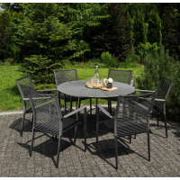 Комплект садовой мебели Di Volio Arona 6+1 черный/серый