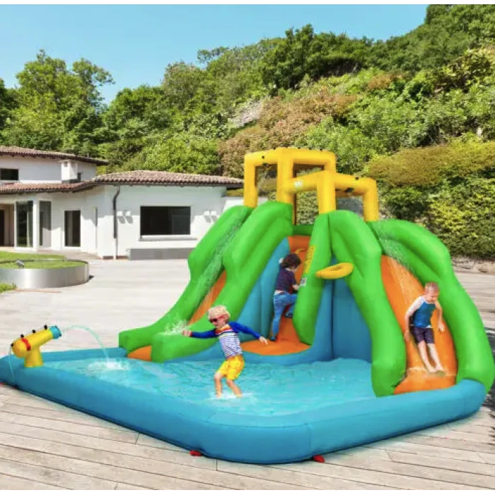 Надувной аквапарк Costway Merlin с двумя горками (без вентилятора)