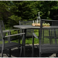 Комплект садовой мебели Di Volio Arona 6+1 черный/серый