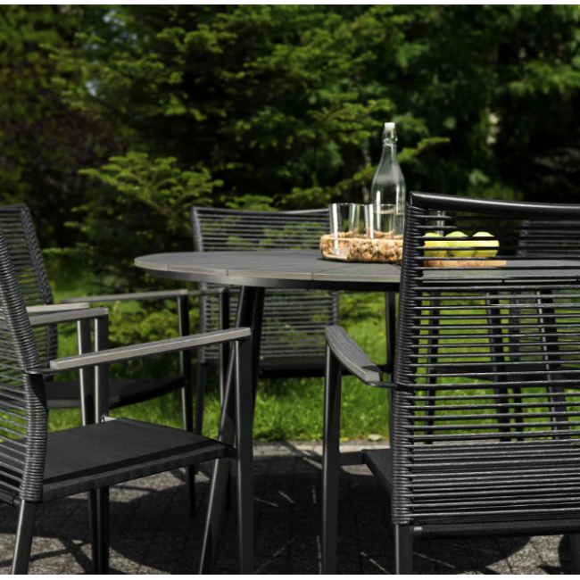 Комплект садовой мебели Di Volio Arona 6+1 черный/серый