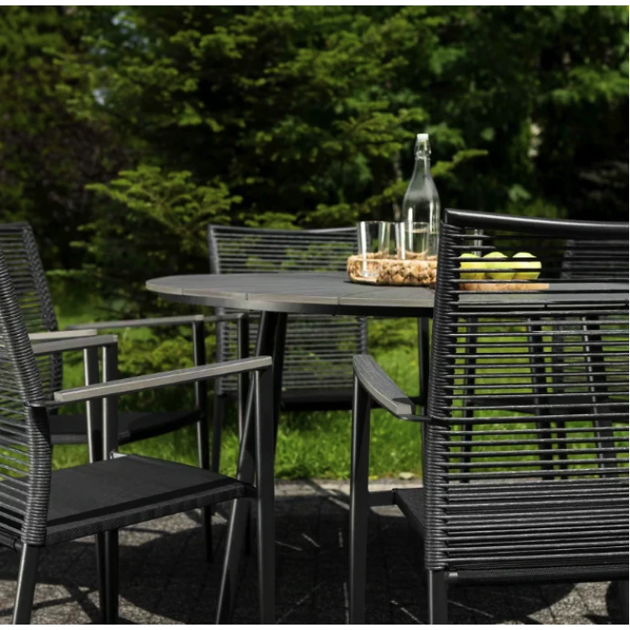 Комплект садовой мебели Di Volio Arona 6+1 черный/серый