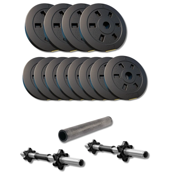 Набір гантелі-штанга 2в1 Besport PowerPro 42кг з перехідником