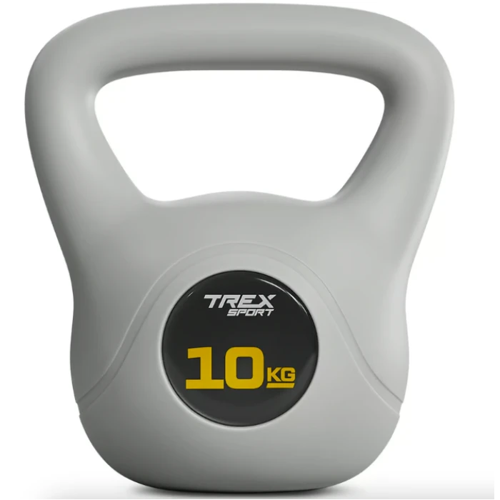 Гиря вінілова 10кг Trex Sport TX-010CKB сірий