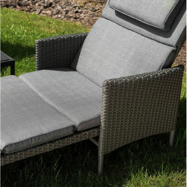 Садовый шезлонг Di Volio Breso из серого ротанга