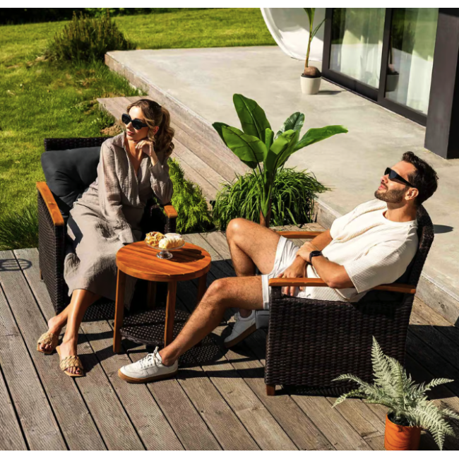 Комплект садових меблів Di Volio Arde коричневий/графітовий