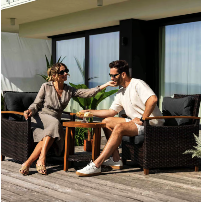 Комплект садових меблів Di Volio Arde коричневий/графітовий