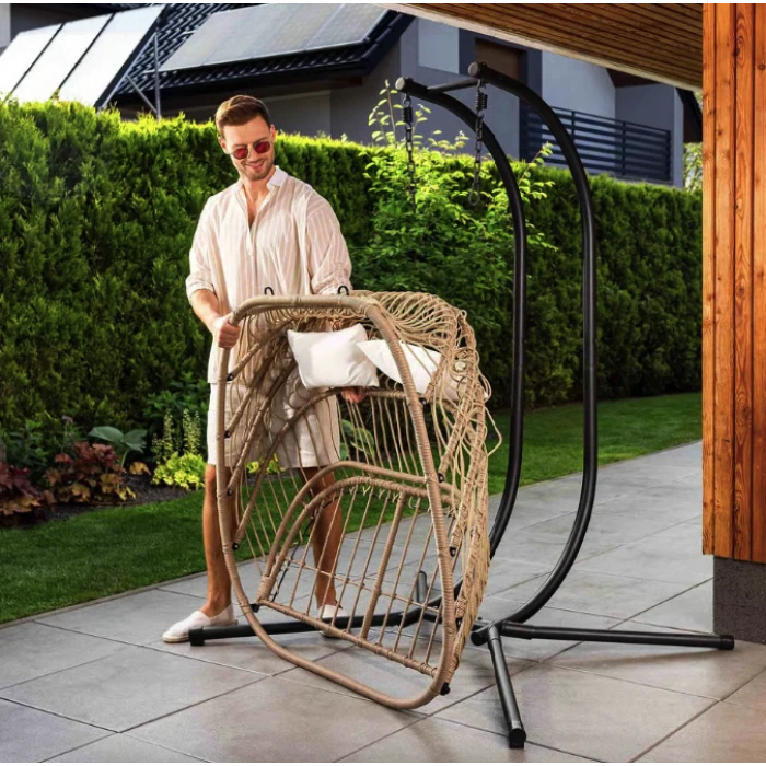 Підвісне крісло-кокон Di Volio Rona двомісне бежевий