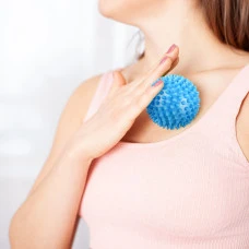 Набір масажних м'ячів Gymtek 70 мм 2 шт твердий/м'який сіро-блакитний