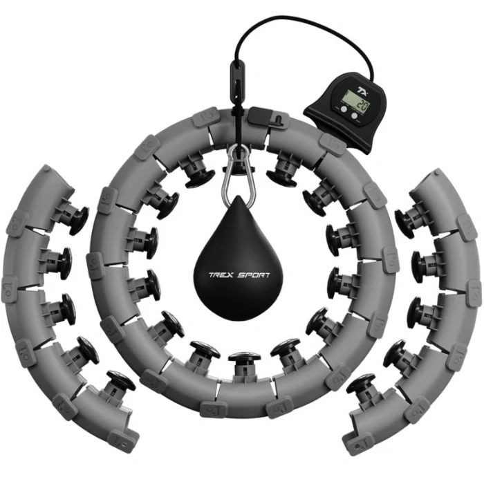 Хулахуп Trex Sport TX-020CHH масажний з обважнювачем та лічильником сірий